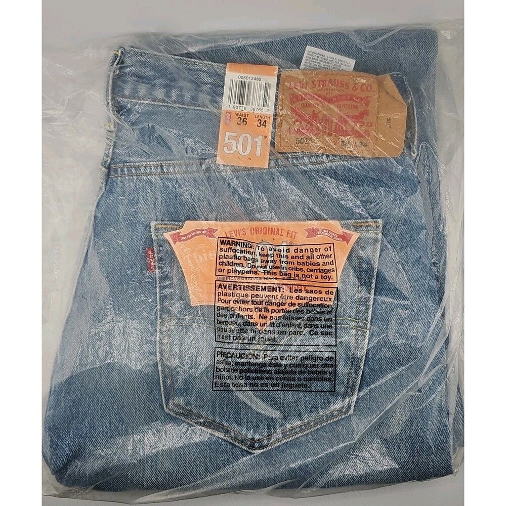 Levi's Men's 501 Original Fit Jeans Straight Leg Button Fly 100% Cotton W36 X 34